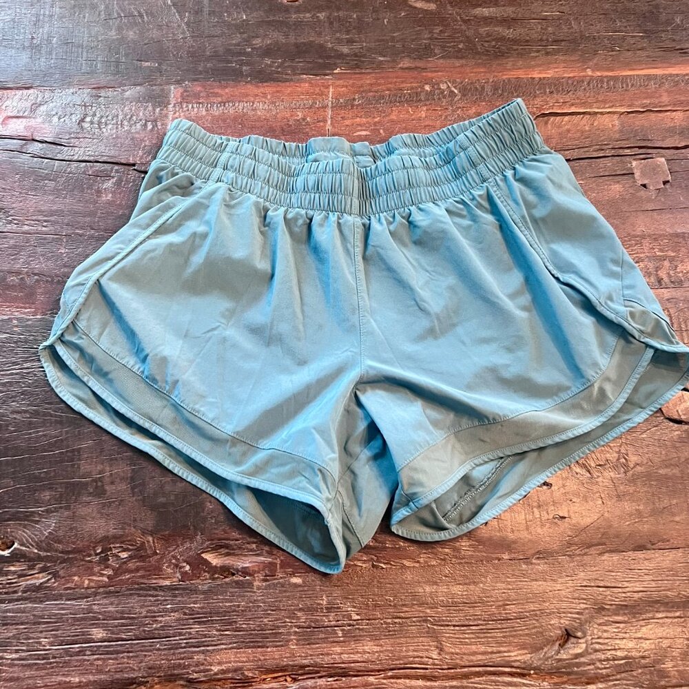 Athleta~Women~Mesh Racer Shorts~Aqua~Medium - Picture 2 of 7